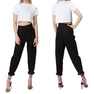 WeWoreWhat Denim Dani Boyfriend Solid Rigid Denim Black Size 24 New